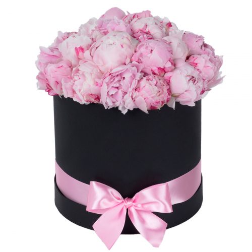 Цветы в шляпной коробке «Теплый свет»